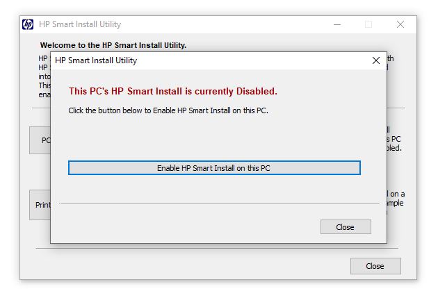 hp smart utility dis