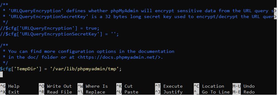 phpmyadmin tmp dir config